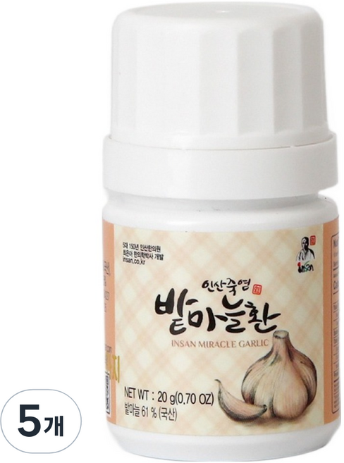인산죽염 유황 밭마늘환, 20g, 5개