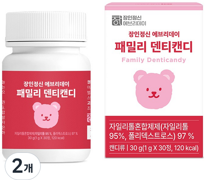 장인정신 에브리데이 패밀리 덴티 캔디, 30g, 2개