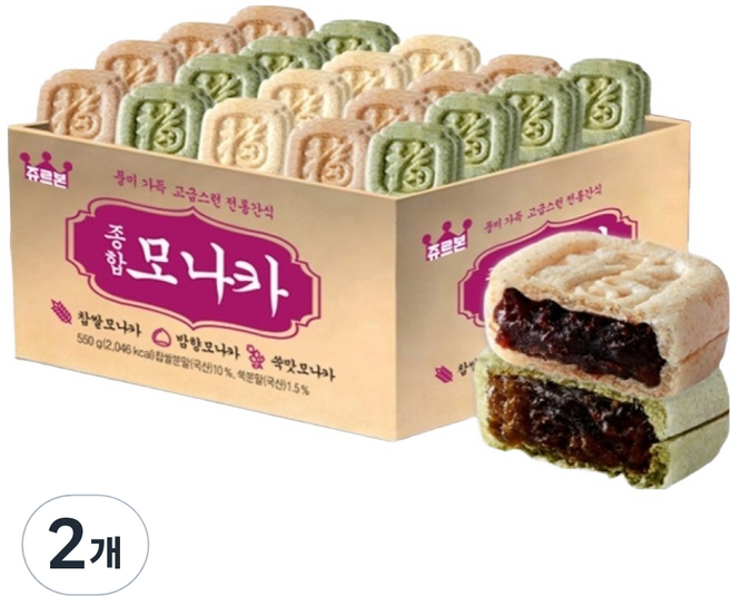 쥬르본 우리찹쌀 종합모나카, 2개, 550g