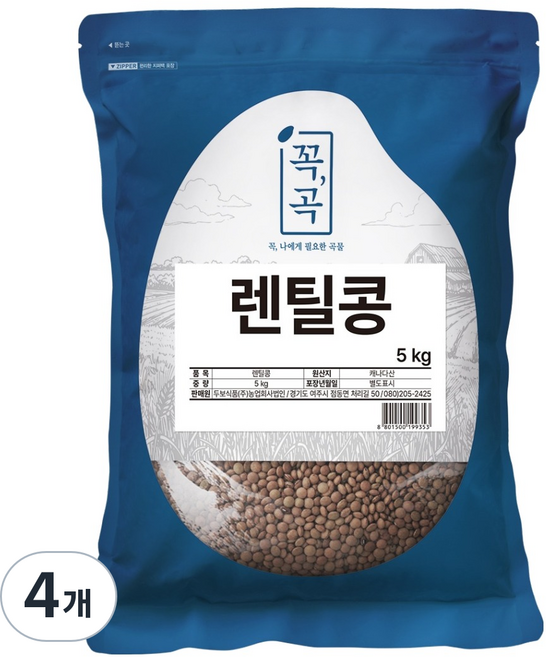 두보식품 렌틸콩, 5kg, 4개