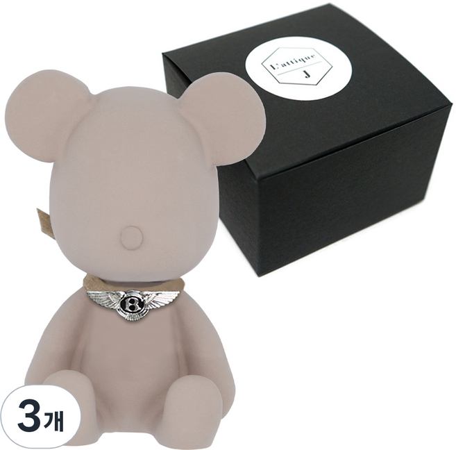 라띠크제이 엠블럼베어 차량용 방향제 벤틀리 베이지 + 블랙체리 5ml 리필 세트, 3개