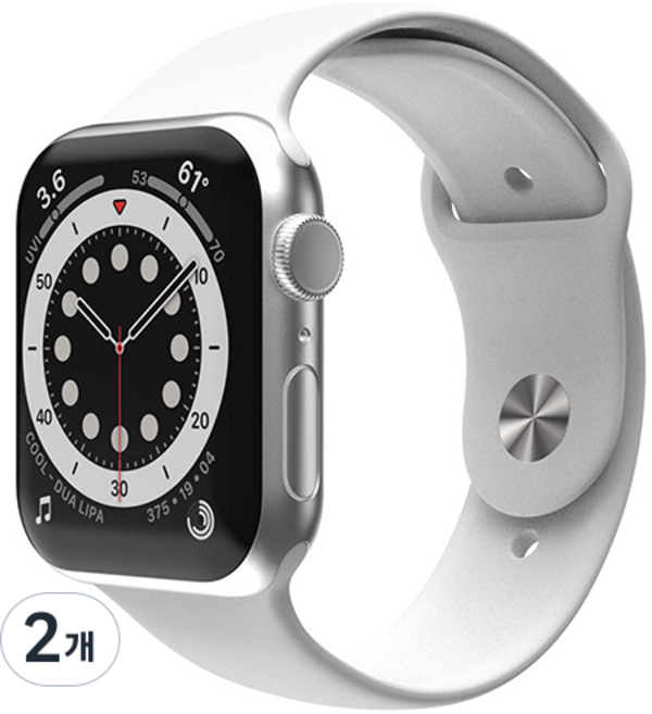 SINJIMORU Apple Watch 相容矽膠單扣錶帶, 白色