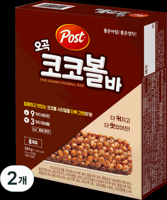 포스트 오곡 코코볼바, 264g, 2개