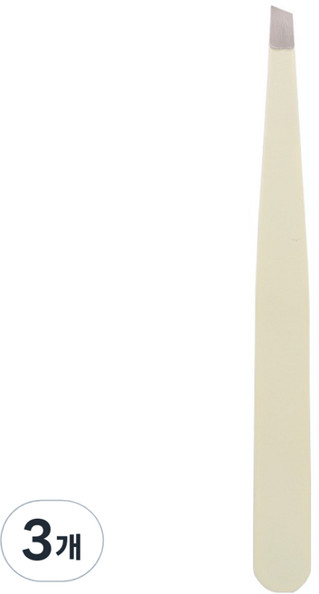 러비쉬 스텐 트위저 사선형, 3개, 아이보리