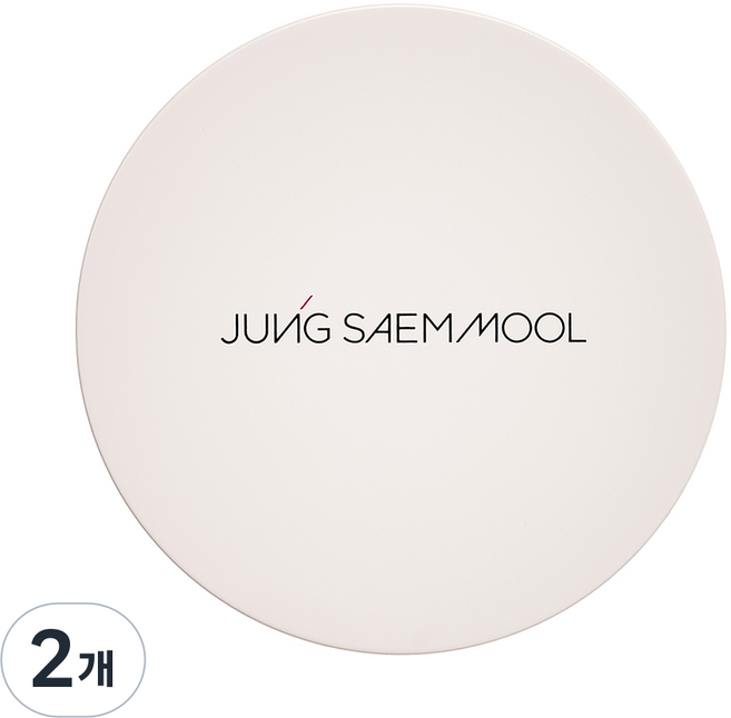 JUNG SAEM MOOL 鄭瑄茉 專業持久定妝蜜粉餅, 2個, 透粉紅
