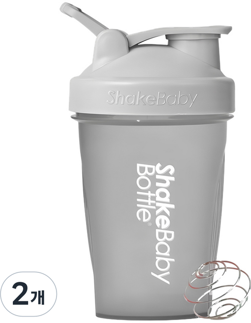 쉐이크베이비 보틀 쉐이커, 그레이, 600ml, 2개