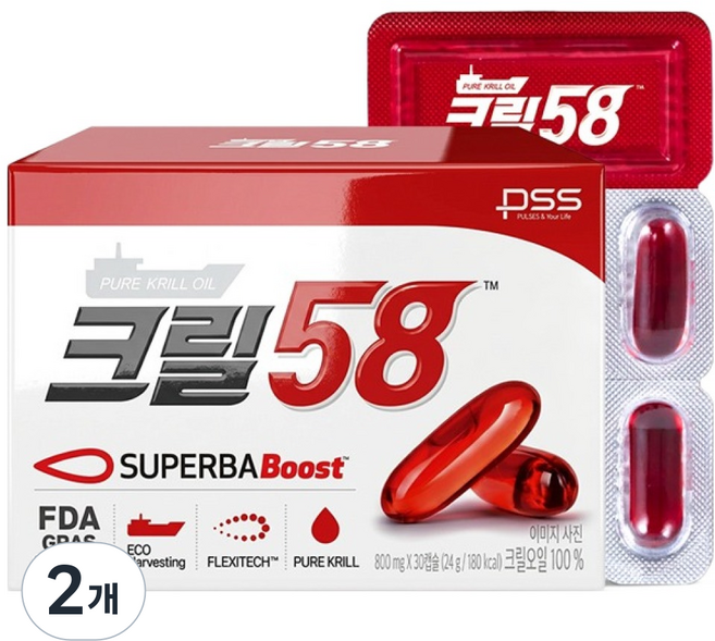 pss PULSES&YOUR LIFE Krill 58 磷蝦油 24g, 2個, 30錠