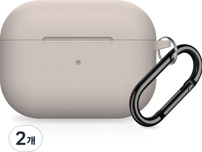 엑씨 실키 파스텔 이어폰 케이스 에어팟 프로 2, 핑크샌드, 2개