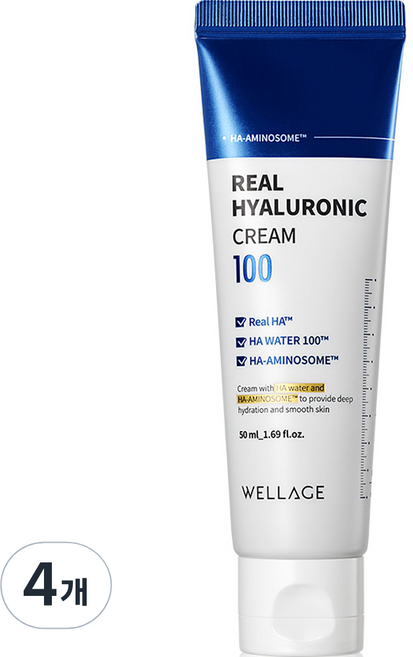 웰라쥬 리얼 히알루로닉 100 크림, 50ml, 4개
