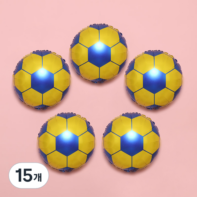 파티공구 축구공모양 은박풍선, 골드블루, 15개