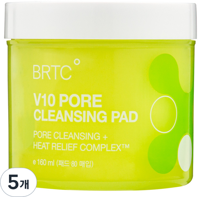 BRTC. V10 毛孔清潔棉片, 5個, 80枚入