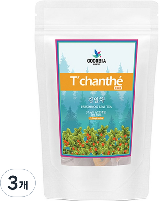 티샹떼 전통차 감잎차 삼각티백, 1.5g, 25개입, 3개