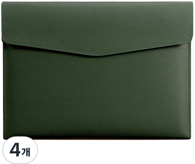 동아피엠에스 A4파일 가죽클러치, 다크그린, 4개