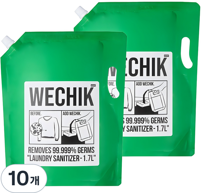 위칙 소독 섬유유연제 리필, 1.7L, 10개