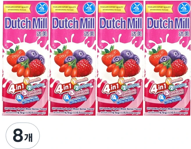 더치밀 요거트 드링크 믹스베리맛, 8개, 180ml - 쿠팡