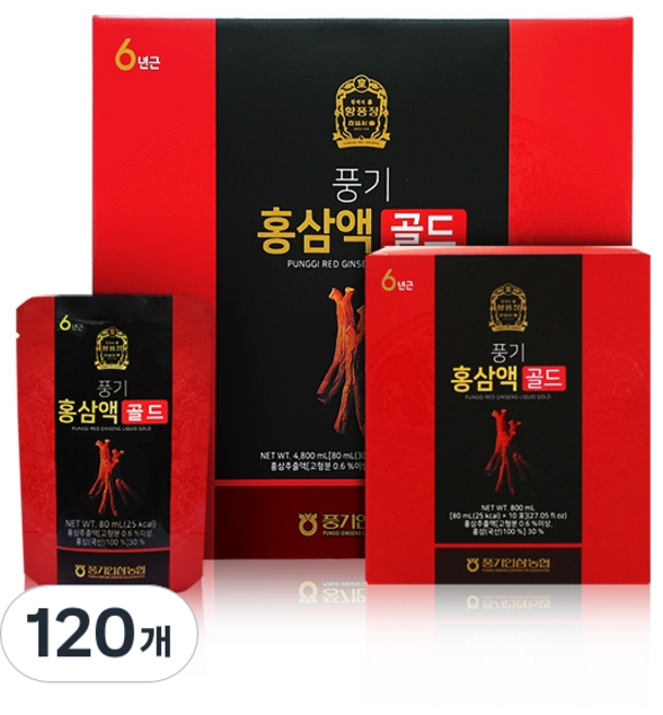 황풍정 홍삼액골드, 120개, 80ml
