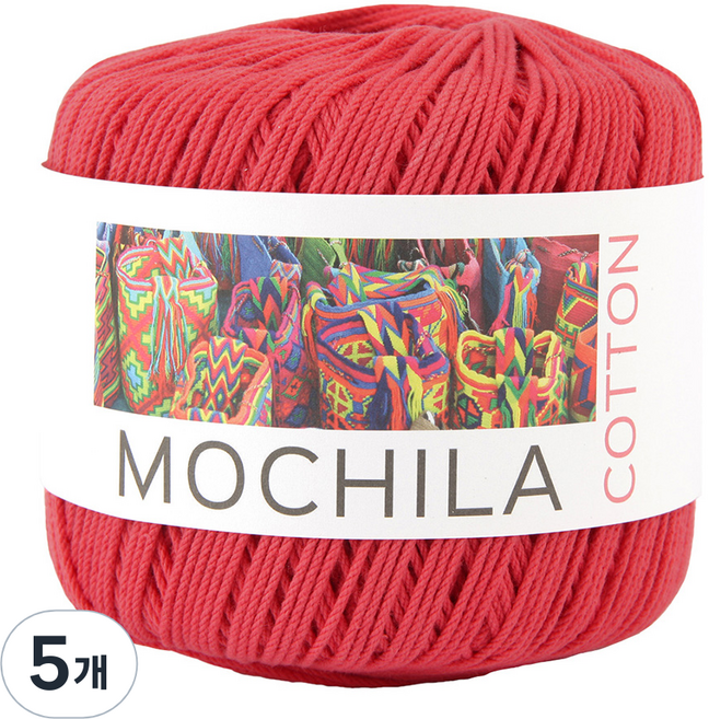 모칠라 코튼 뜨개실, 5개, 48스트로베리