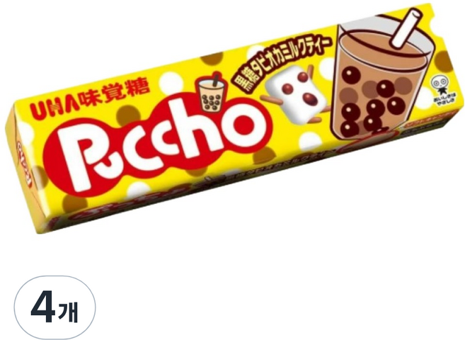 푸쵸 스틱 캔디 흑당밀크티, 4개, 50g