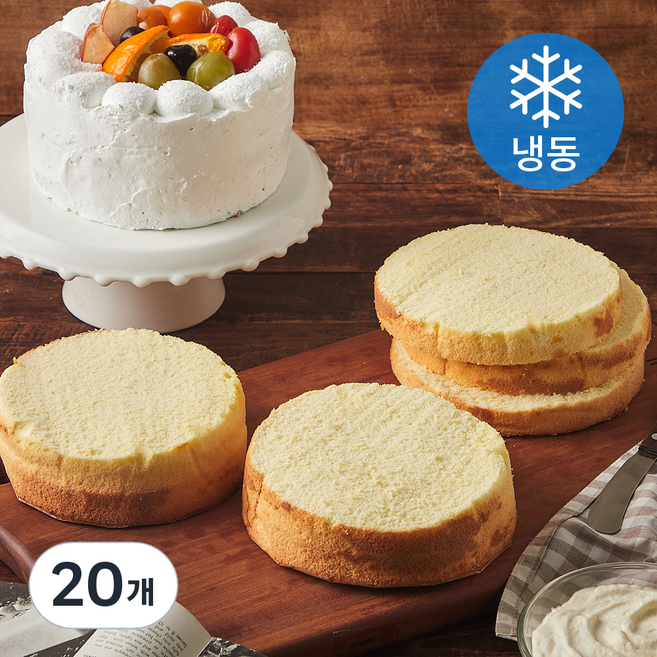 맨치트 서울식품 화이트 케이크 시트 1호 (냉동), 200g, 1개입, 20개
