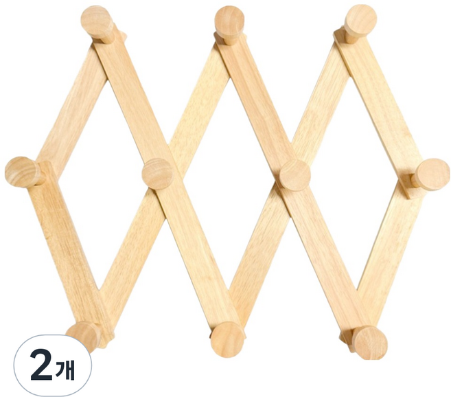 원목 아트 자바라 옷걸이 대, 베이지, 2개