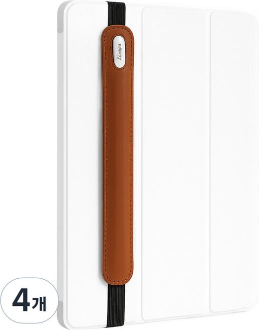 리브에잇 테블릿 펜 보관 탄성 밴드 가죽 케이스 15 x 195 mm, 다크 브라운, 4개