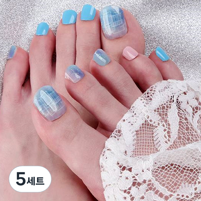 프라벨 붙히는 셀프 젤페디 스티커 패치 12종, 03 오로라스퀘어, 5세트