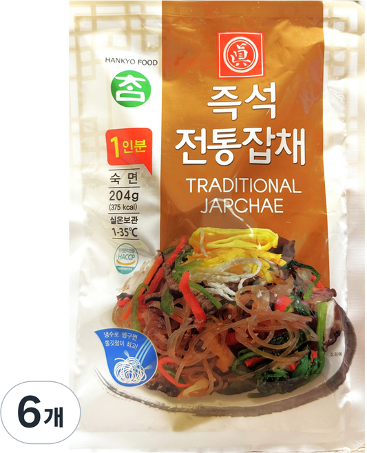 진표당면 즉석전통잡채, 6개, 204g