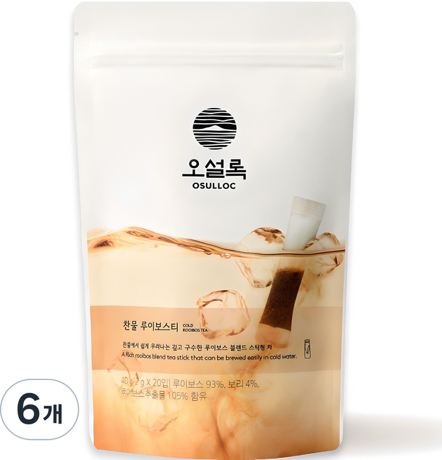 오설록 찬물 루이보스티, 2g, 20개입, 6개
