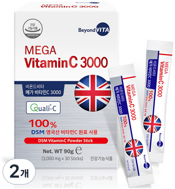 비욘드비타 메가 비타민C 3000, 30회분, 2개