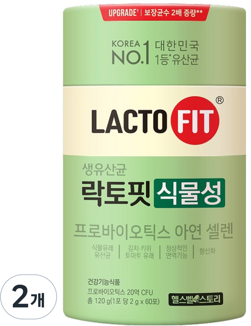 Chong Kun Dang 鍾根堂 LACTO-FIT 植物性, 2個, 120g