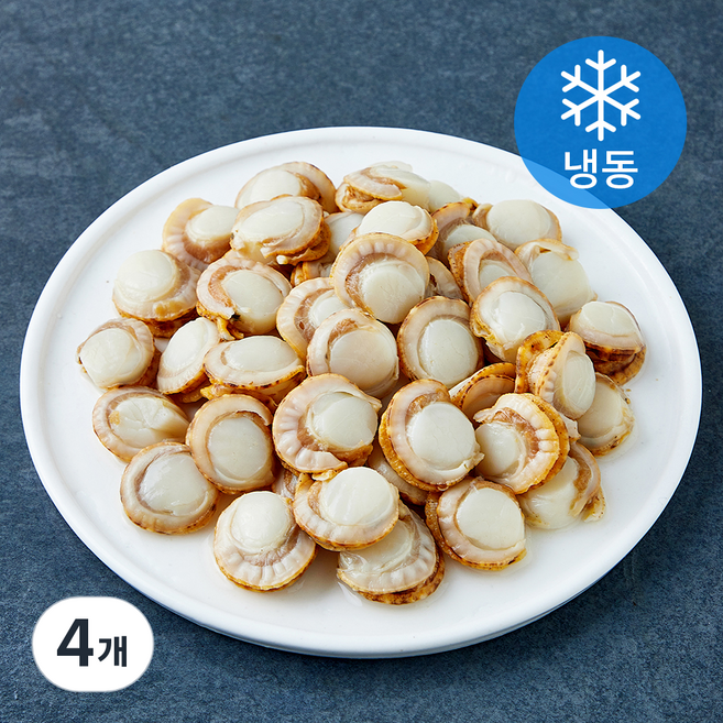 알찬해 자숙 가리비살 (냉동), 4개, 300g