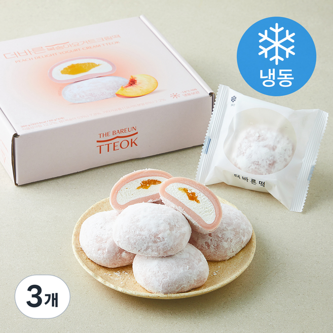 더바른떡 복숭아 요거트 크림떡 (냉동), 60g, 3개, 6개입