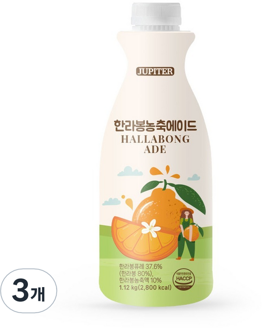 쥬피터 한라봉 농축 에이드, 1.12kg, 3개