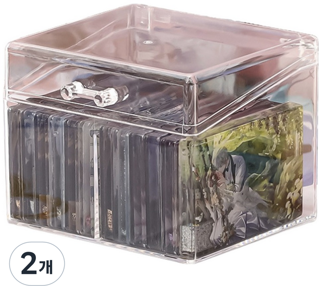 透明小卡壓克力小卡道具文具整理收納盒, 單一顏色, 2個