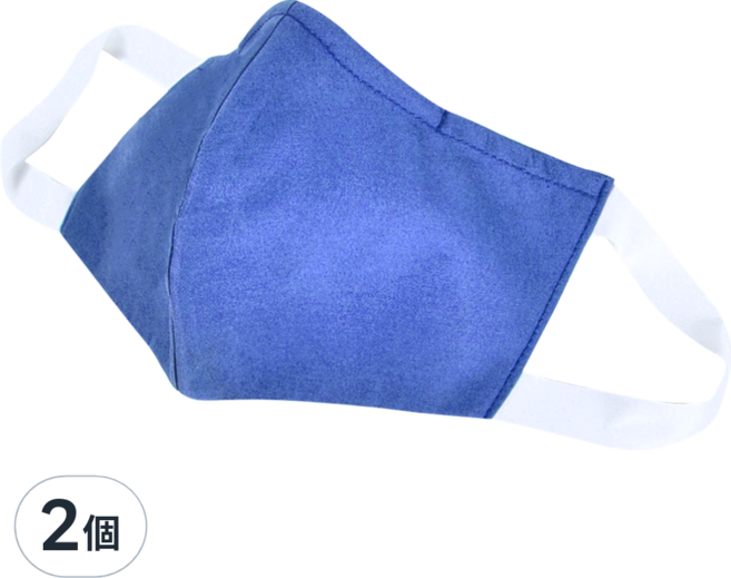 Osun 3D立體3層防水運動透氣布口罩 成人用 台灣製 CE322, 1片, 2個, 深藍色