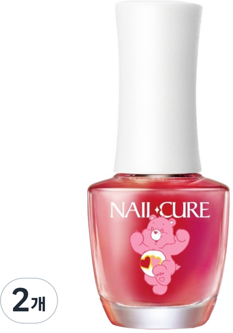 반디BANDI 케어베어 네일큐어 핑크 다이아 강화제, 2개, 7ml