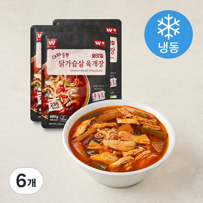 외갓집 대파 듬뿍 닭가슴살 육개장 (냉동), 600g, 6개