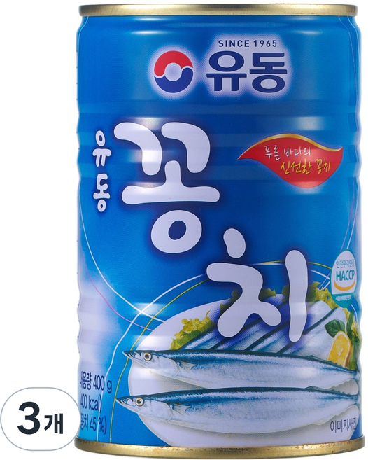 유동 꽁치, 400g, 3개