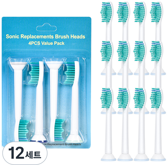 온비유 필립스 소닉케어 전동칫솔 호환 리필모 4개입, 프로리절트, 12세트