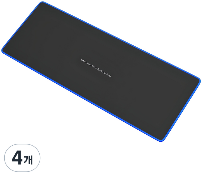 요이치 게이밍 마우스 장패드 800 x 300 x 5 mm, 블랙 + 블루, 4개