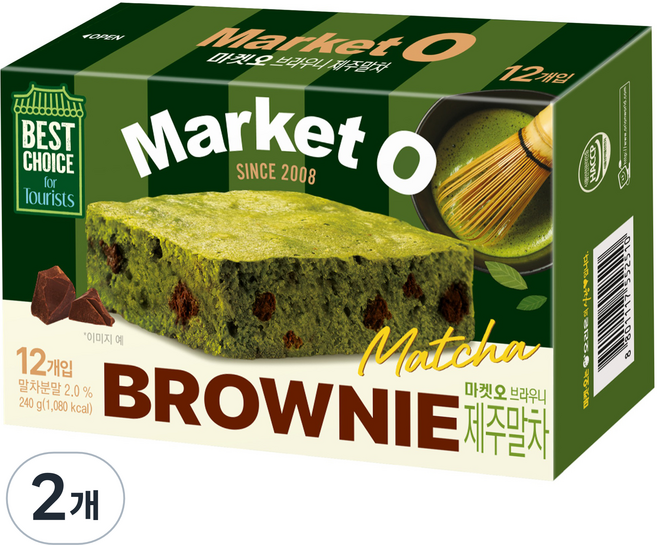 마켓오 브라우니 제주말차 12p, 240g, 2개