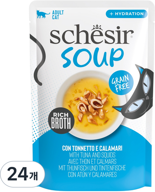 스케지어 고양이 수프, 40g, 24개, 혼합맛(참치/오징어)