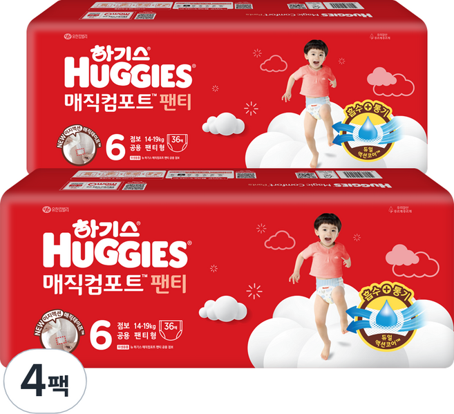 하기스 2024 매직컴포트 팬티형 기저귀 남녀공용, 6단계, 144매