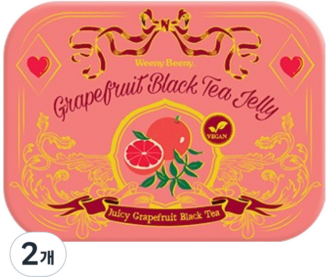Weeny Beeny 葡萄柚紅茶果凍罐, 2個, 120g
