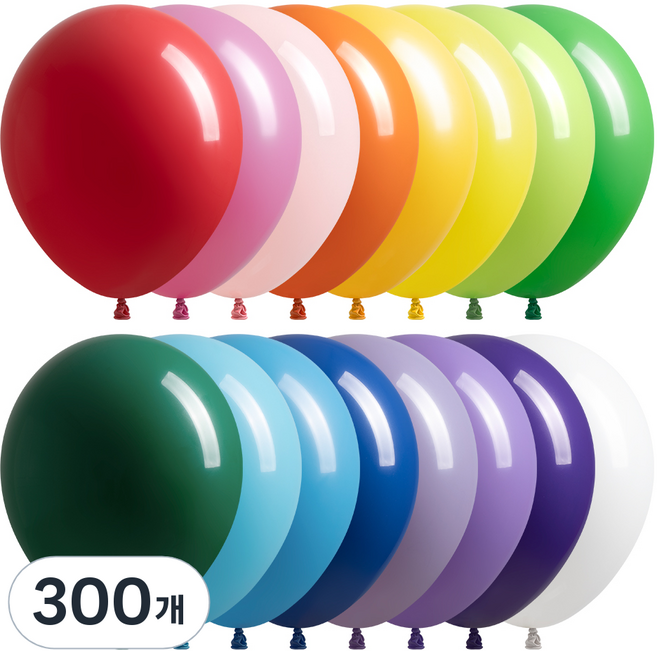조이벌룬 레인보우 혼합 풍선 30cm, 랜덤발송, 300개