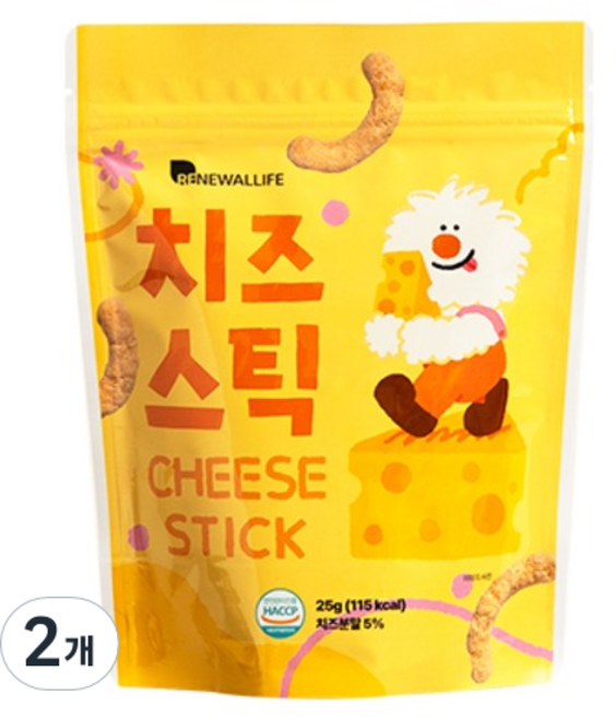 또또맘 치즈스틱 현미과자, 25g, 2개, 치즈맛