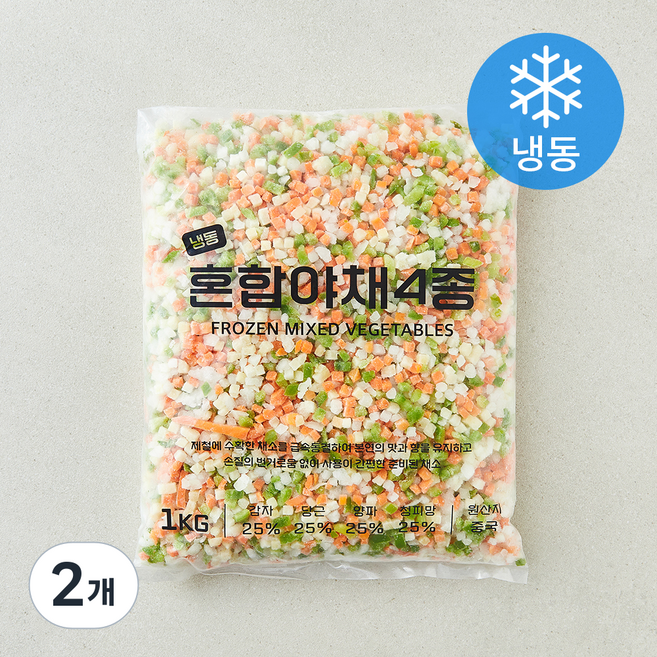 감자 양파 당근 피망 혼합야채 (냉동), 2개, 1kg