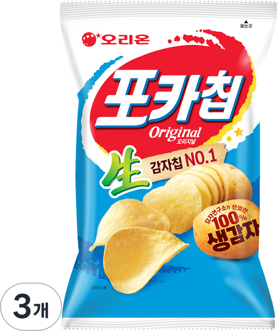 오리온 포카칩 오리지널, 66g, 3개