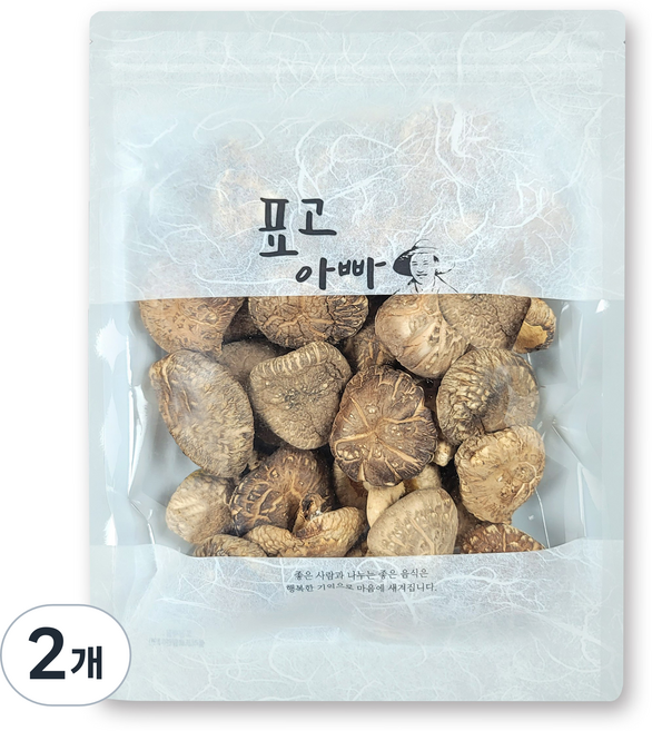 표고아빠네 참나무 원목 재배 말린 건조 표고버섯 동고 중, 2개, 200g