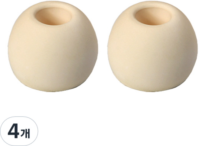 심플한 규조토 칫솔꽂이 원형, 옐로우, 4개